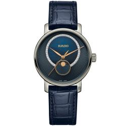 ◎原廠公司貨，瑞士製|◎石英月相機芯，錶盤點綴耀眼美鑽|◎高科技陶瓷錶殼，皮革錶帶品牌:RADO雷達型號:R14055905使用族群:女錶手錶特性:三針錶帶材質:皮革錶帶錶殼材質:陶瓷鏡面材質:藍寶石