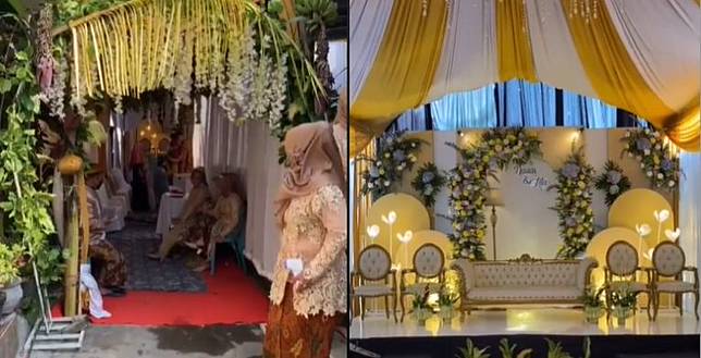 Gang sempit disulap jadi tempat nikah mewah, transformasinya bikin terkesima (TikTok).
