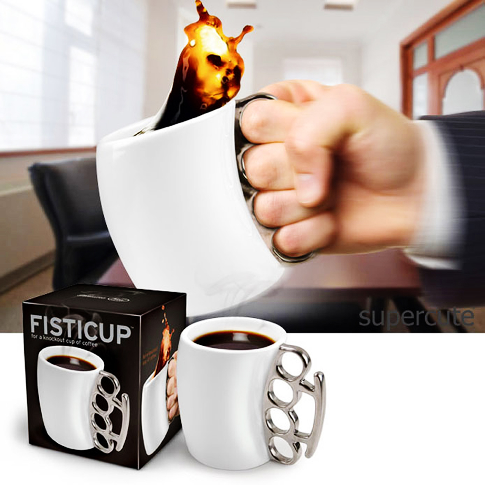 金德恩 金銀環手指虎馬克杯(白杯金環) 一入