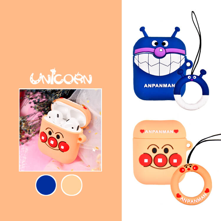-好友-麵包超人&細菌人(附小吊飾) 蘋果AirPods專用耳機盒保護套 收納套【AS1080424】Unicorn手機殼