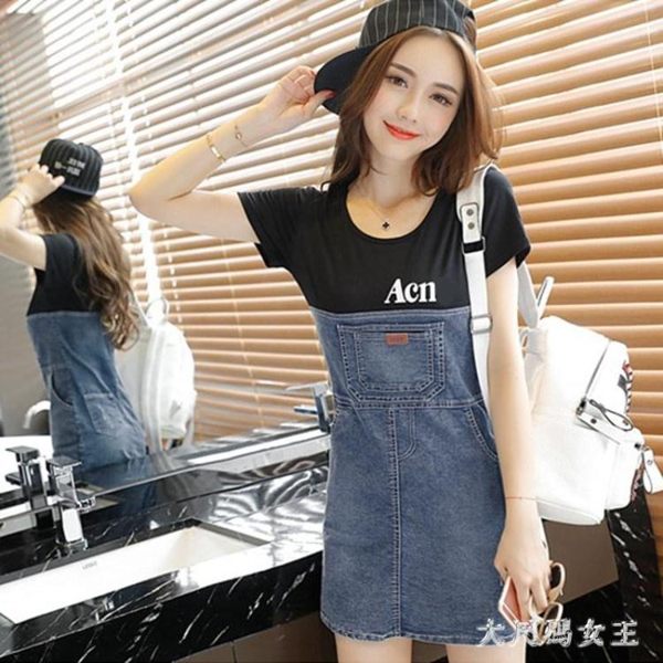 中大尺碼牛仔洋裝 150CM小個子女生夏裝新款女裝155矮個子顯高裙子潮 ZJ6277【大尺碼女王】