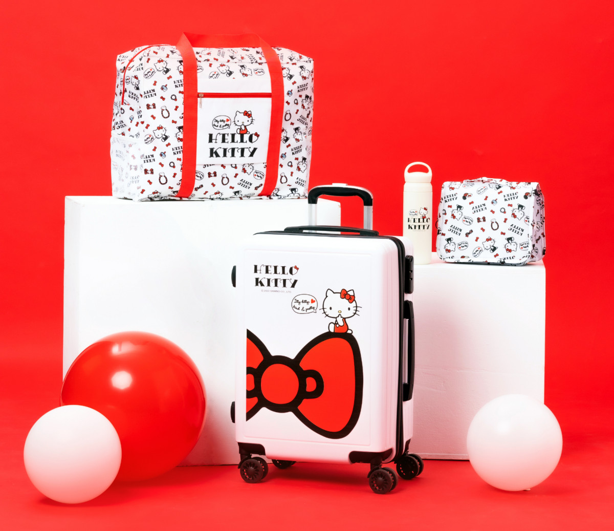 Kitty粉絲收！嘉義景點佐登妮絲ＸHello Kitty推聯名商品，可愛實用Kitty行李箱必收