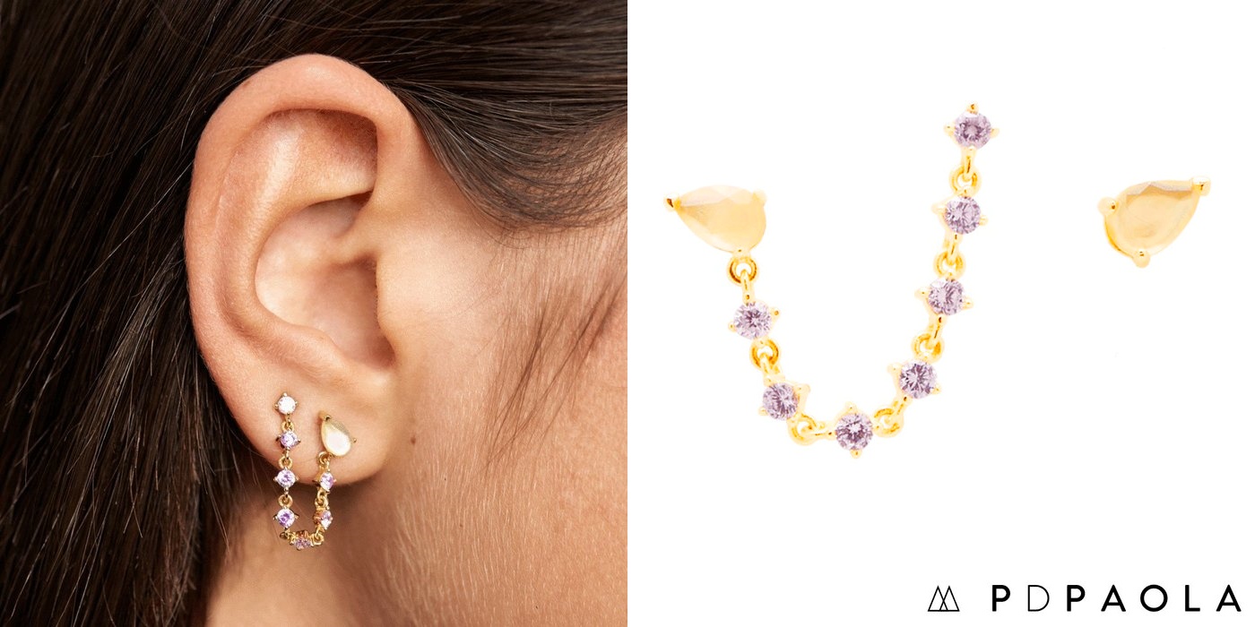 【PD PAOLA】水滴珍珠母貝黃水晶耳環