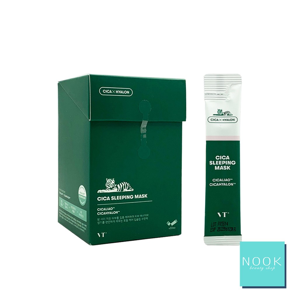 【NOOK Beauty】堅持的決心 : 絕對正品，買的安心，用的放心【商品規格】■ 產品名稱：VT CICA 老虎晚安睡眠面膜4ml*30入(盒裝)■ 規格容量：4ml*30入■ 保存期限：全新■
