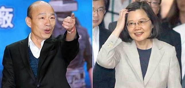 國民黨總統參選人韓國瑜(左圖)、民進黨蔡英文(右圖)。(中時資料照片)