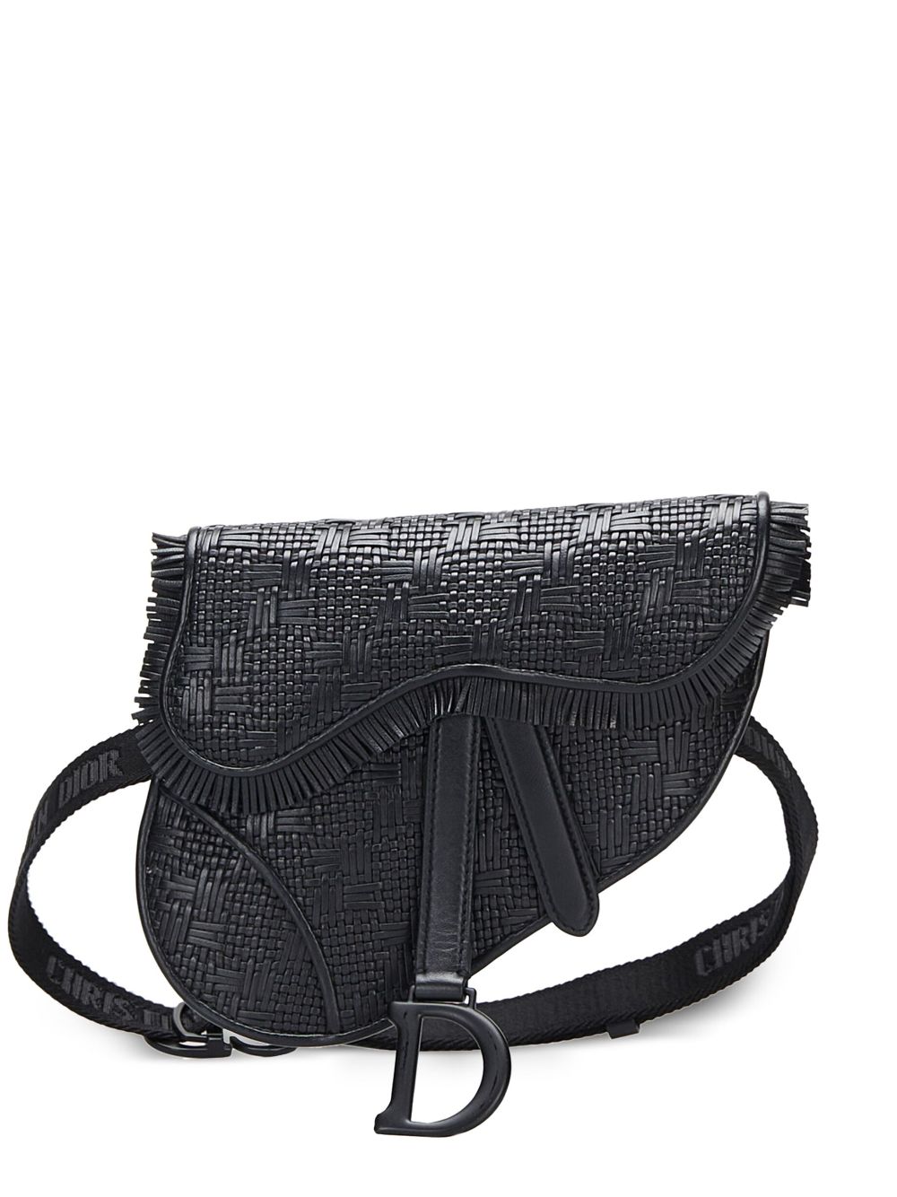 Christian Dior - pre-owned Ultra Matte Woven Saddle belt bag - women - Calf Leather/Suede - One Size - Black