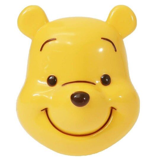 〔小禮堂〕迪士尼 小熊維尼 大臉造型氣墊蛋形梳《黃》氣墊梳.按摩梳 4548387-19128