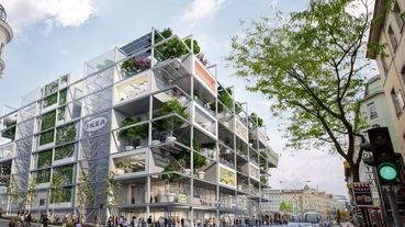 IKEA全新「綠建築」概念商場設計曝光！落地玻璃帷幕＋頂樓空中花園，打造城市中的巨型書架