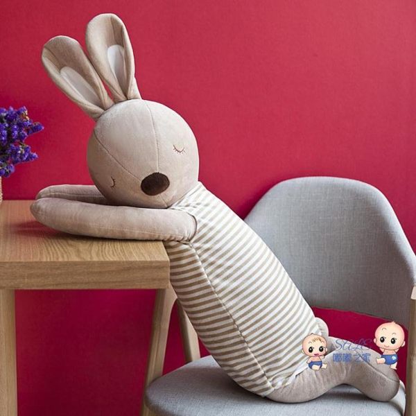 公仔 可愛枕頭兔子安撫抱枕長條枕公仔毛絨玩具睡覺娃娃禮物T 4色