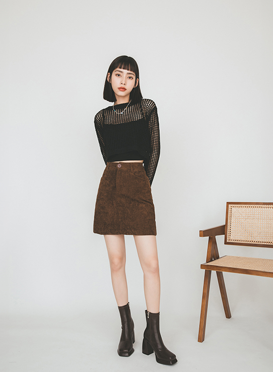 秋冬穿搭 美拉德風 D+AF  加厚水台高跟瘦瘦短靴穿搭示範