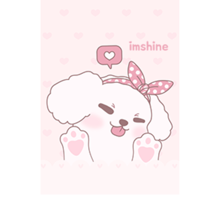 Lovely pink poodle puppy