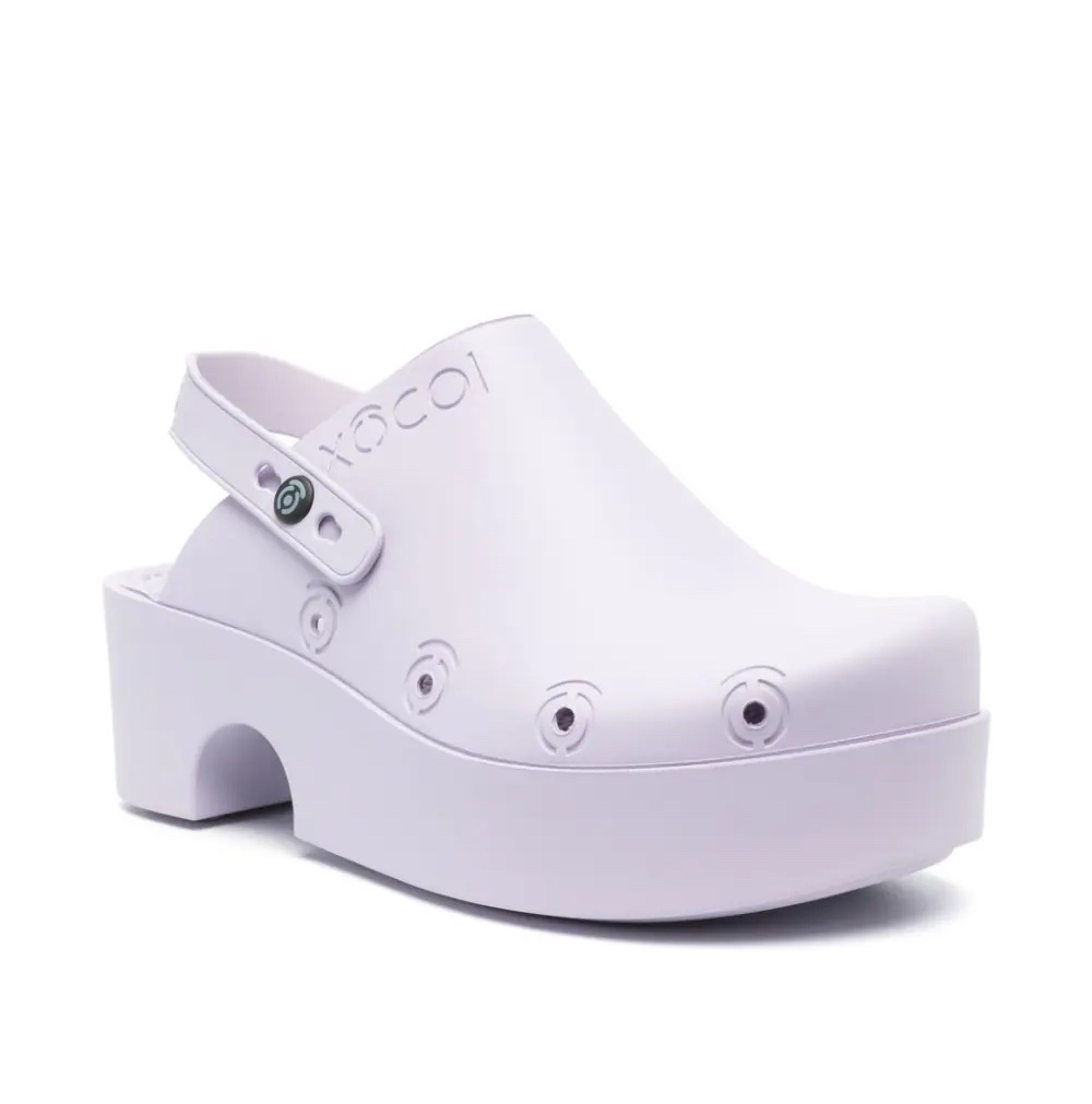 XOCOI debossed-logo platform clogs