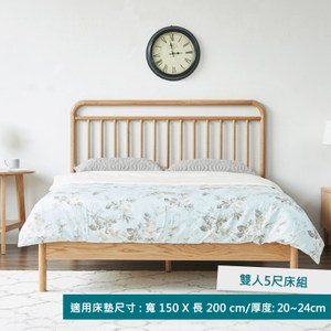 100%實木 北美進口白橡 圓角打磨 適用床墊尺寸 : 寬 150 X 長 200 CM