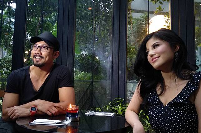 Dita Soedarjo dan Denny Sumargo saat ditemui di Rock Paper Scissors, Kuningan, Jakarta Selatan