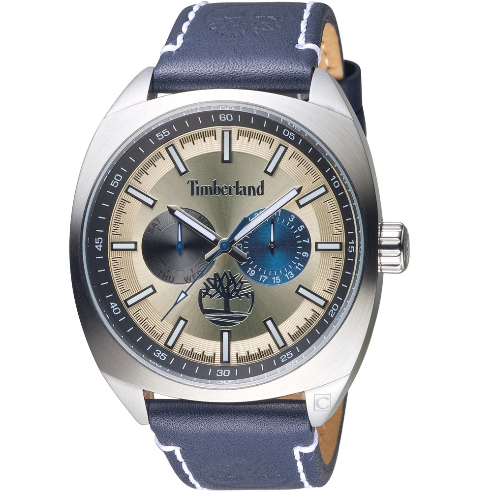 原廠公司貨具日期、星期顯示不鏽鋼錶殼、皮革錶帶料號:TBL.15931JS/14美國知名品牌「Timberland」的成功故事就從第一雙防水皮靴Yellow Boots開始……Timberland的歷