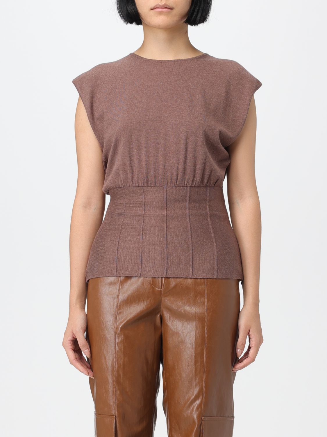 Top FEDERICA TOSI Woman colour Brown