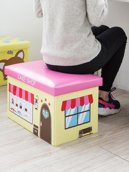 兒童玩具收納箱折疊布藝裝書本零食整理箱子可坐大號衣服儲物箱盒