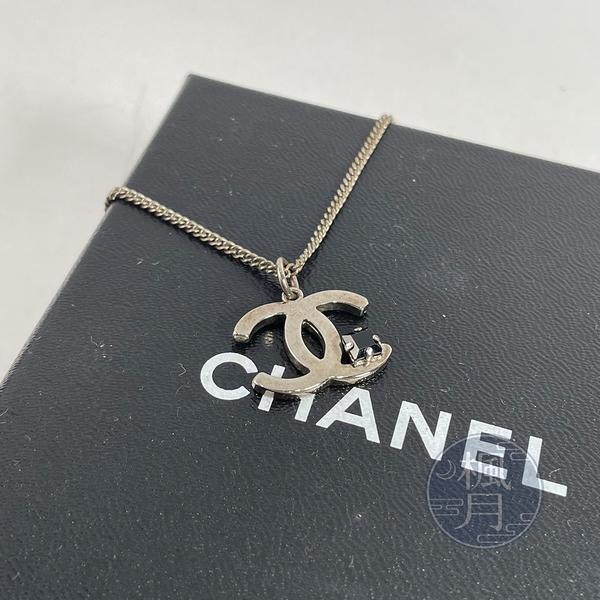 BRAND楓月 CHANEL 香奈兒 05/P 銀黑寶石雙C項鍊 首飾 飾品 流行配件 精品配件 穿搭