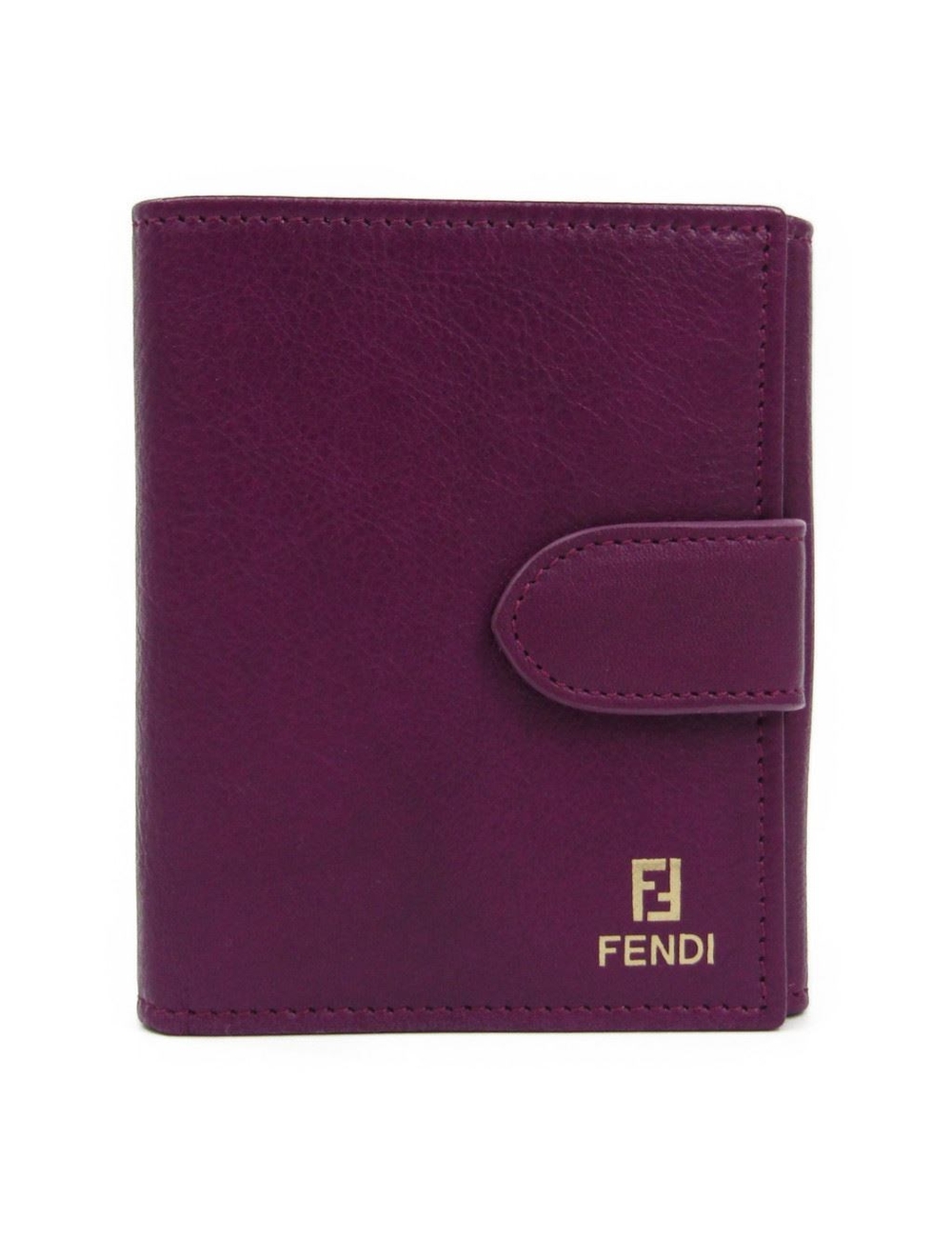 This wallet features calf leather, a leather tab with a magnetic closure, an interior flap pocket, a