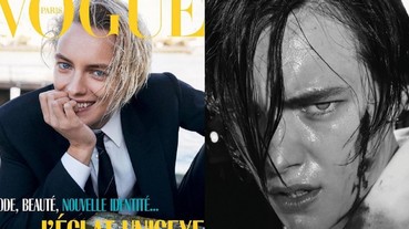帥氣女模 Erika Linder 登上《Vogue》新封面 中性俊俏臉蛋神似年輕版李奧納多！