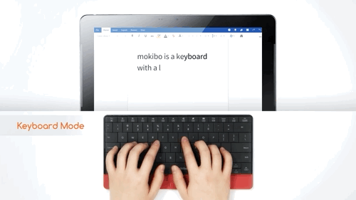 Mokibo不但可以打字，還能當觸控板使用。