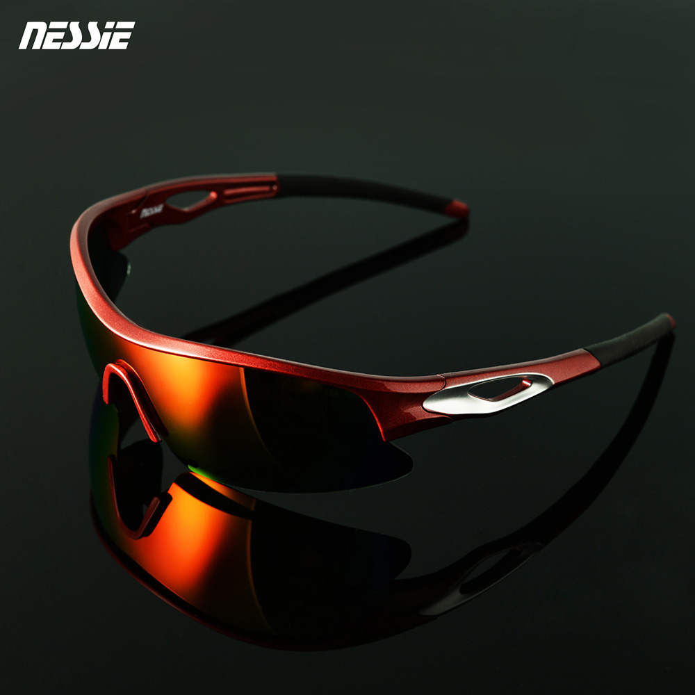 NESSIE尼斯 偏光包覆式運動款-競速紅(抗UV紫外線 自行車 慢跑 登山 專業型運動防護眼鏡)
