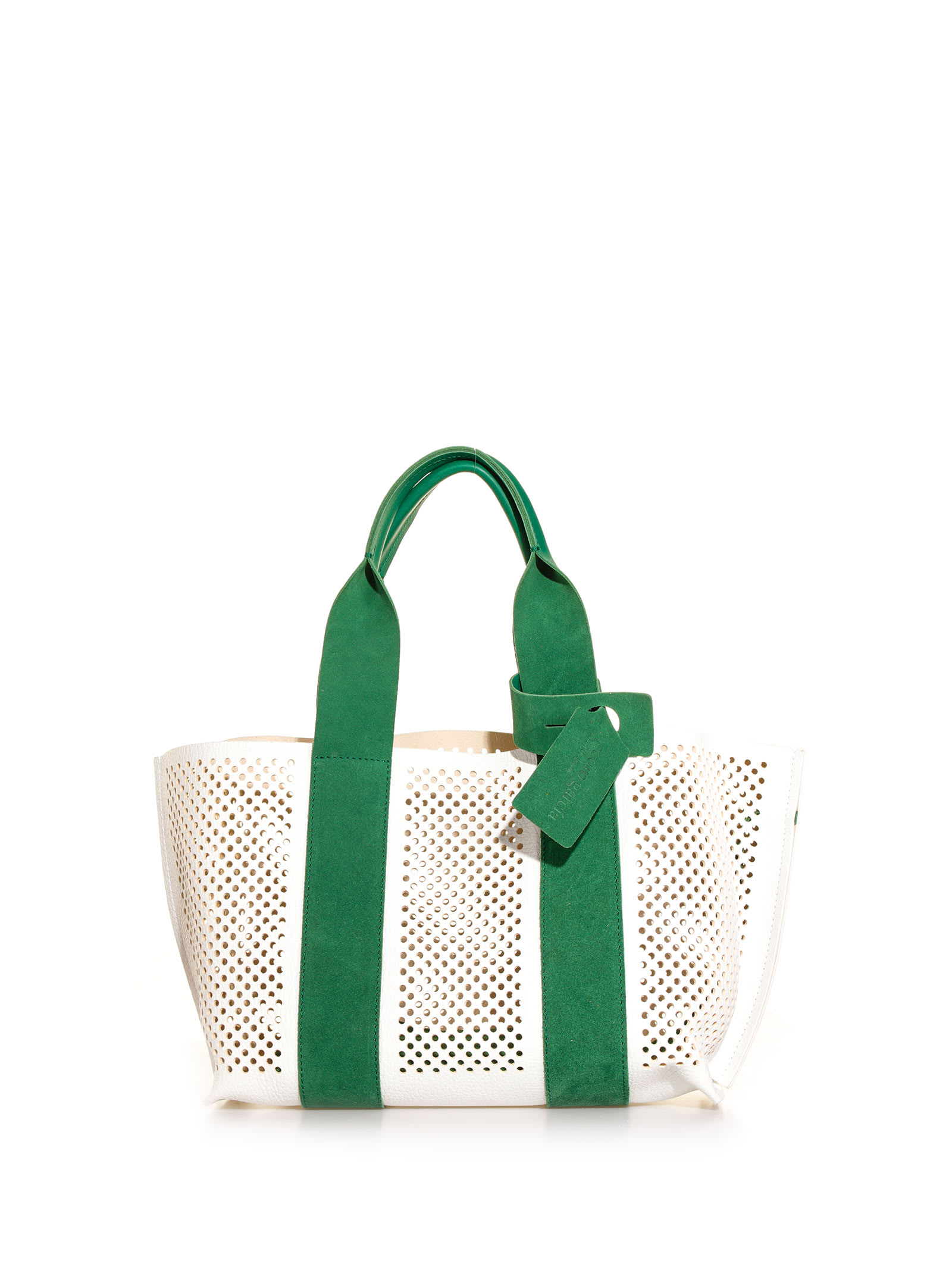 Pedro Garcia Perforated Suede Tote Bag With Clutch