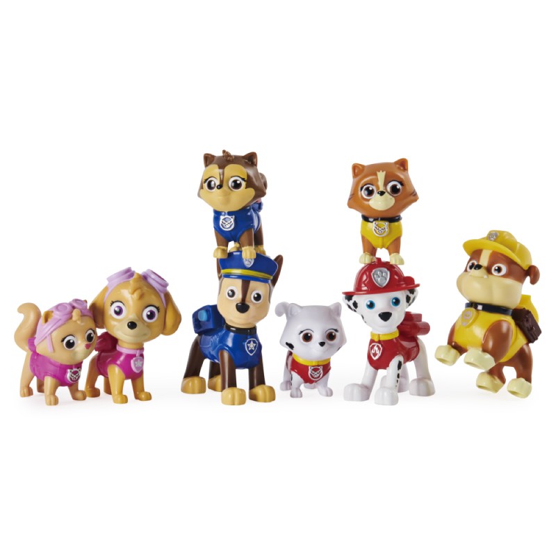 擴大您的收藏範圍：Kitty Catastrophe禮品套裝包括8個數字，是添加到您的Paw Patrol收藏中的完美套裝。8個可收藏人物-該套裝包括Chase，Marshall，Rubble和Sky