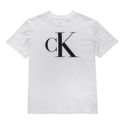 Calvin Klein CK 熱銷印刷文字圖案短袖T恤(女)-白色