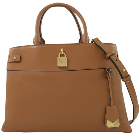 MICHAEL KORS Gramercy LG 鎖頭牛皮手提兩用包.橡果色 (專櫃款)
