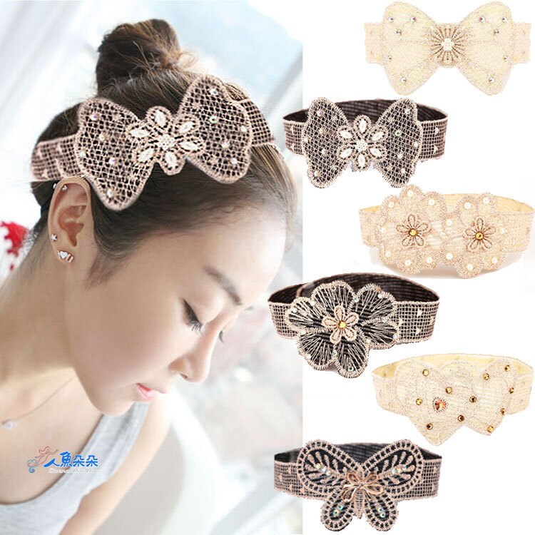 蕾絲髮箍 髮貼 瀏海貼 魔鬼氈造型流海貼軟髮圈 長條蕾絲洗臉髮貼 現貨 長期。人氣店家人魚朵朵的ACCESSORIES 女 - 髮飾、配件有最棒的商品。快到日本NO.1的Rakuten樂天市場的安全環