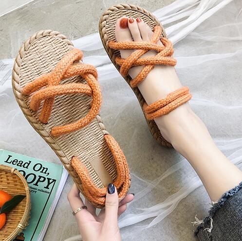 2019夏季新款搭配長裙大碼涼鞋仙女風平底休閒學生百搭鞋TT1939『美鞋公社』