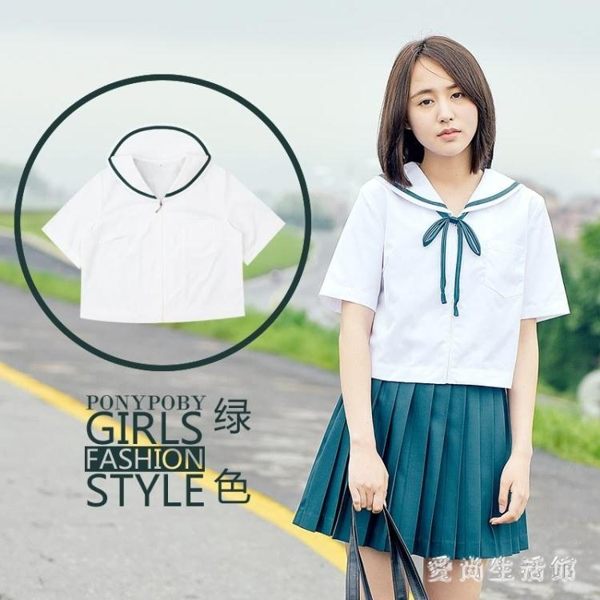 日系制服夏季少女裝短袖上衣札幌襟校服班服學生裝軟妹服JK水手服