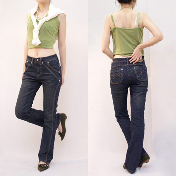 ■超優款，讓妳的腿細到無法無天■顯瘦關鍵1-魔術前斜車線■顯瘦關鍵2-臀部口袋位置往上提高■顯瘦關鍵3-深藍刷黃色澤■大小尺碼皆有