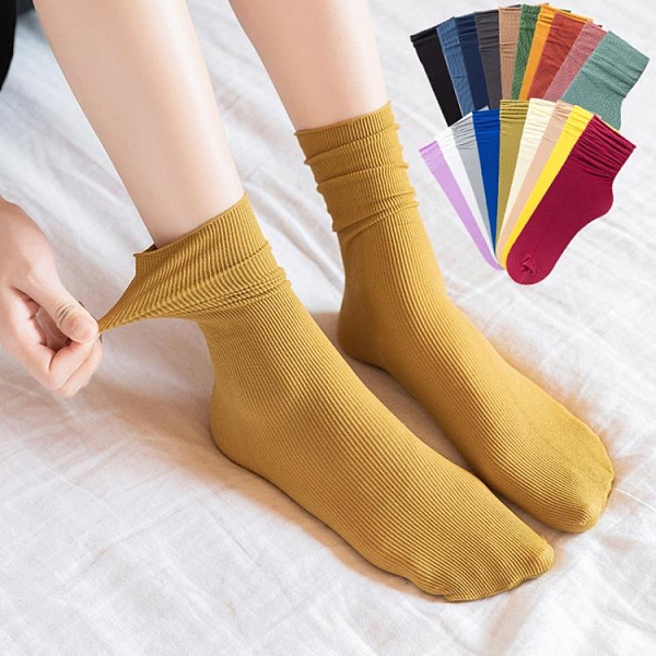 襪子女 長襪子女夏天薄款天鵝絨冰冰中筒黑色堆堆襪春秋冬季長筒襪ins潮