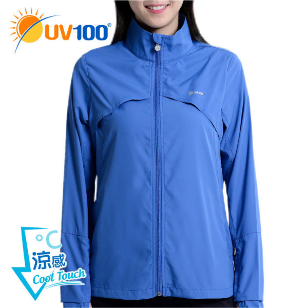 UV100透氣立領防曬外套-手臂口袋-女
