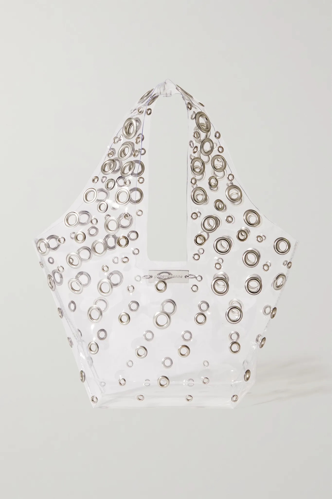 Paco Rabanne Mini eyelet-embellished PVC tote