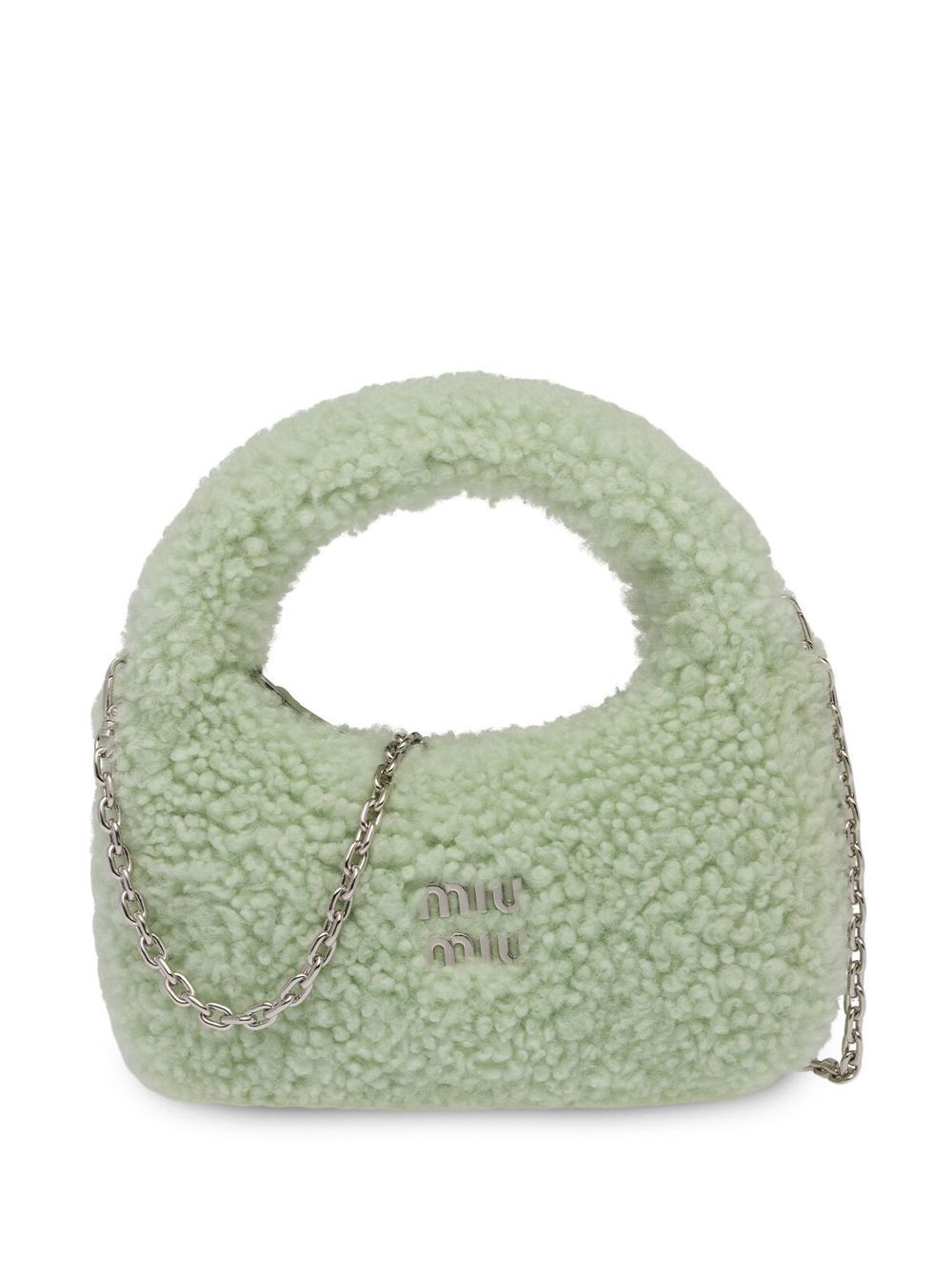 Miu Miu - Wander shearling shoulder bag - women - Sheep Skin/Shearling - One Size - Green