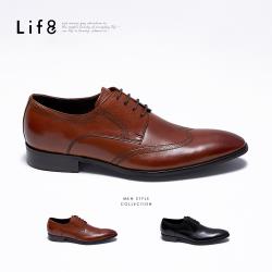 Life8-Formal 牛皮 軌狀式雷雕商務皮鞋-09899