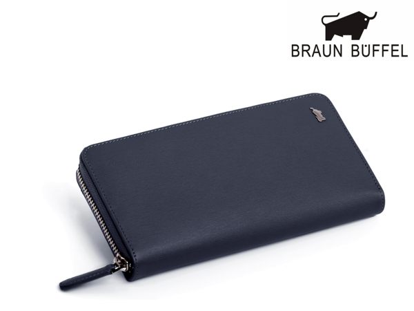 【全新正品】BRAUN BUFFEL 德國小金牛 紳士系列 藍色真皮長夾【寧寧小舖/台中皮件老店】BF306-305-1