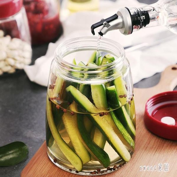 玻璃酵素瓶咸菜罐密封罐子泡菜壇子果醬瓶泡酒瓶玻璃瓶雜糧儲物罐 JY4546【Sweet家居】