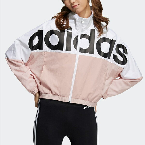 Adidas W Icons+ Top [H36714] 女 立領外套 運動 休閒 防風 穿搭 亞洲版 粉白