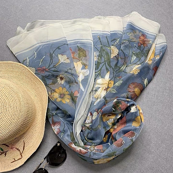 艾米家旅游披肩防曬絲巾女雪紡送專用絲巾扣