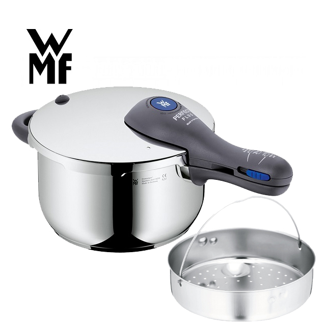 德國製造附蒸盤*1pcs可拆卸手把 方便沖洗清潔18/10不鏽鋼防腐耐銹鍋身內刻度 可清楚測量通用鍋底，適用所有爐具防燄手把設計