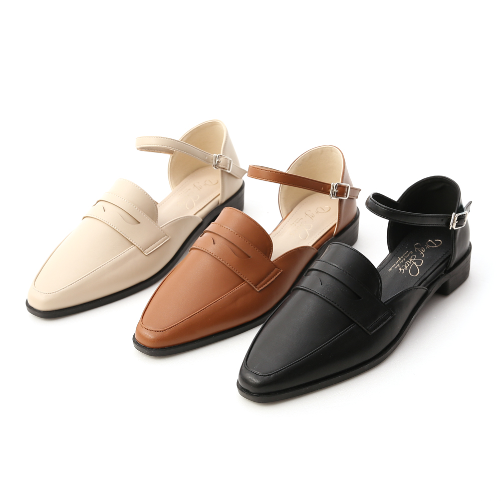 D+AF微尖頭踝繫帶樂福鞋 樂福鞋