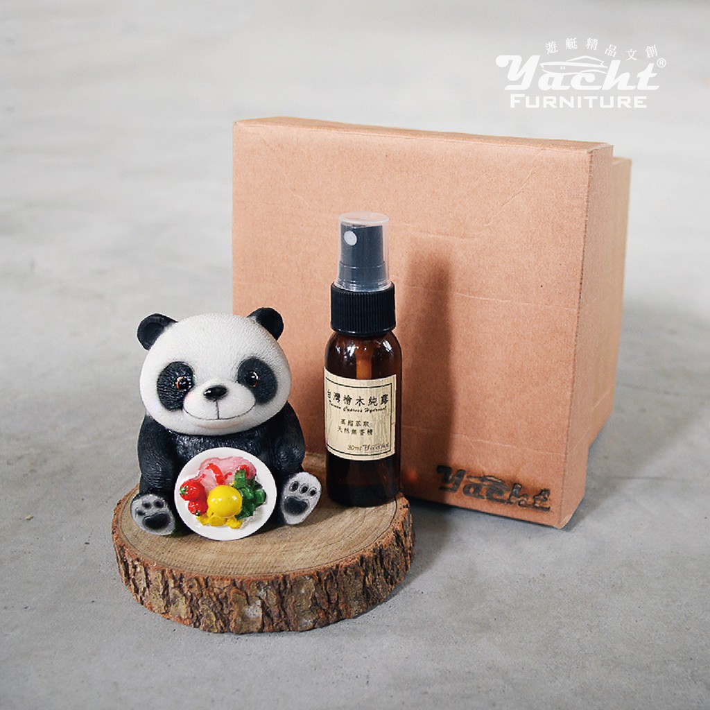 熊貓 / 台灣黑熊原木擴香杯墊(送限量檜木純露)