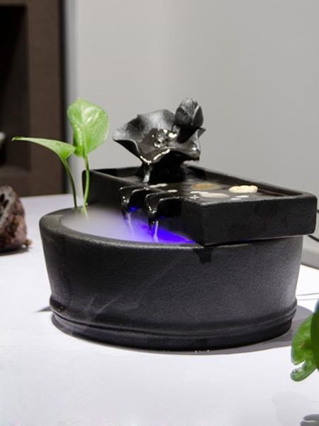 魚缸 陶瓷流水禪意擺件創意客廳電視柜裝飾辦公室茶幾