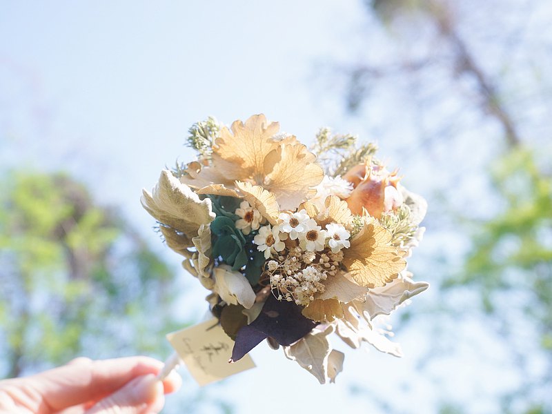 [ 永生乾燥花 球形花束 ]