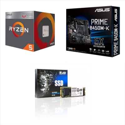Ryzen 5 2400G 華碩PRIME B450M-K 256G M.2 SSD