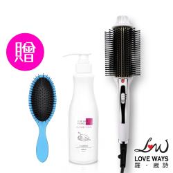 【Love Ways 羅崴詩】九排式兩用電熱造型梳 贈 何首烏洗髮精500ml+神奇順髮魔麗梳(mini)